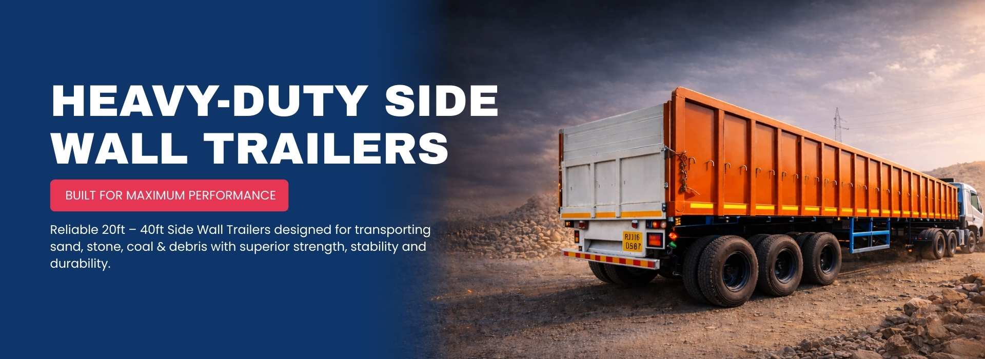 Brown and White Modern Truck Rental Banner (1920 x 640 px)