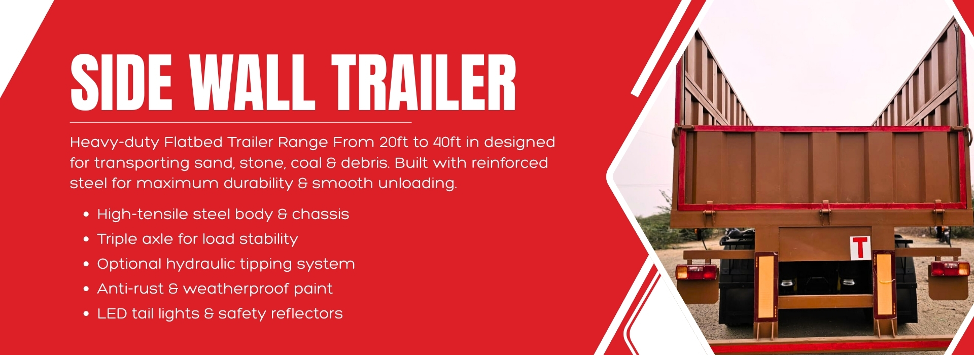 Red and White Bold Truck Rental Banner